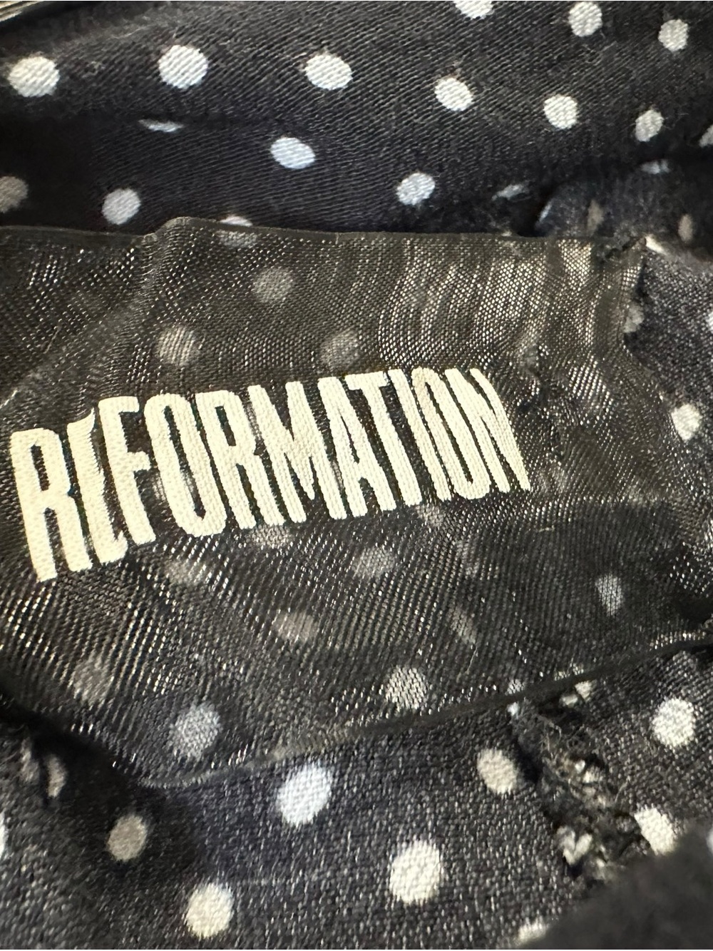 Reformation Womrns Bea A Line Polka Dot Midi Skirt Sz Small Black White Flowy - Picture 8 of 8